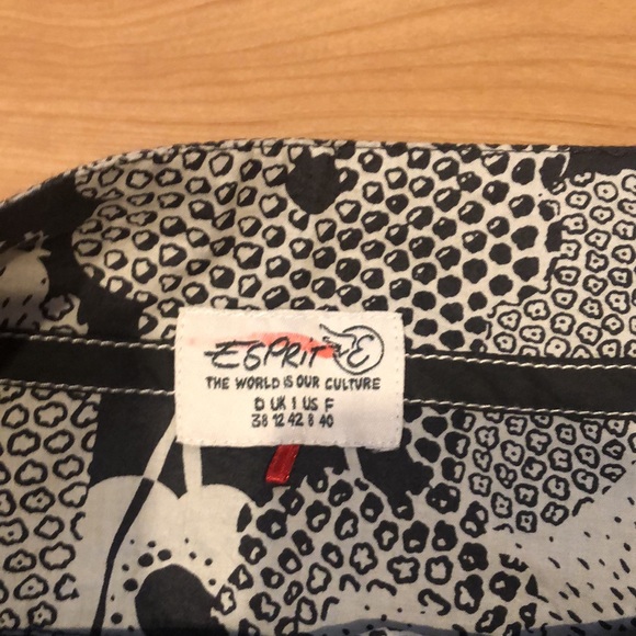 Modest ALine black/ white flour skirt ESPRIT, EU38/US8, 100%cotton - Picture 7 of 13